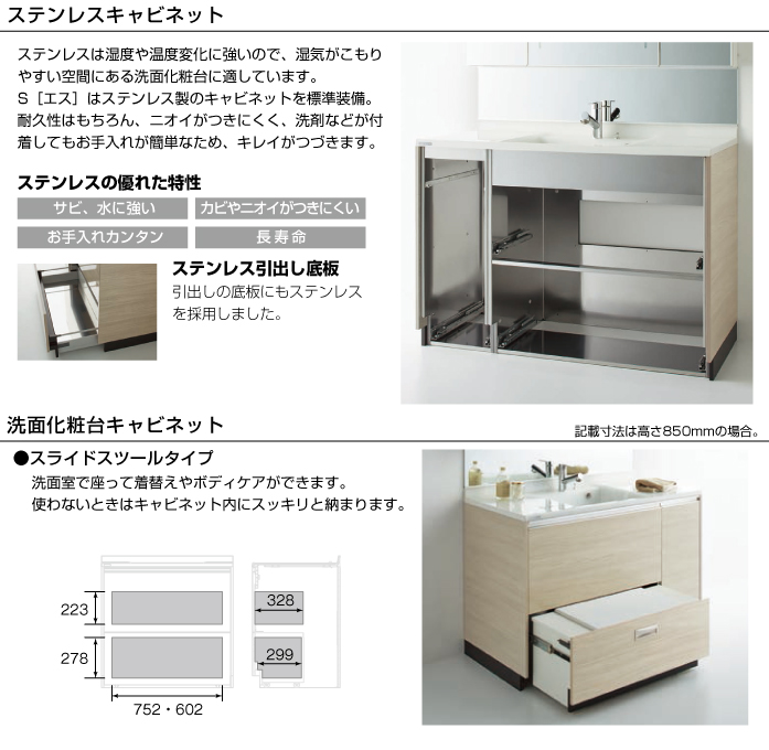 クリナップ 洗面化粧台 ティアリス [TIARIS] 化粧台キャビネット ステンレスキャビネット