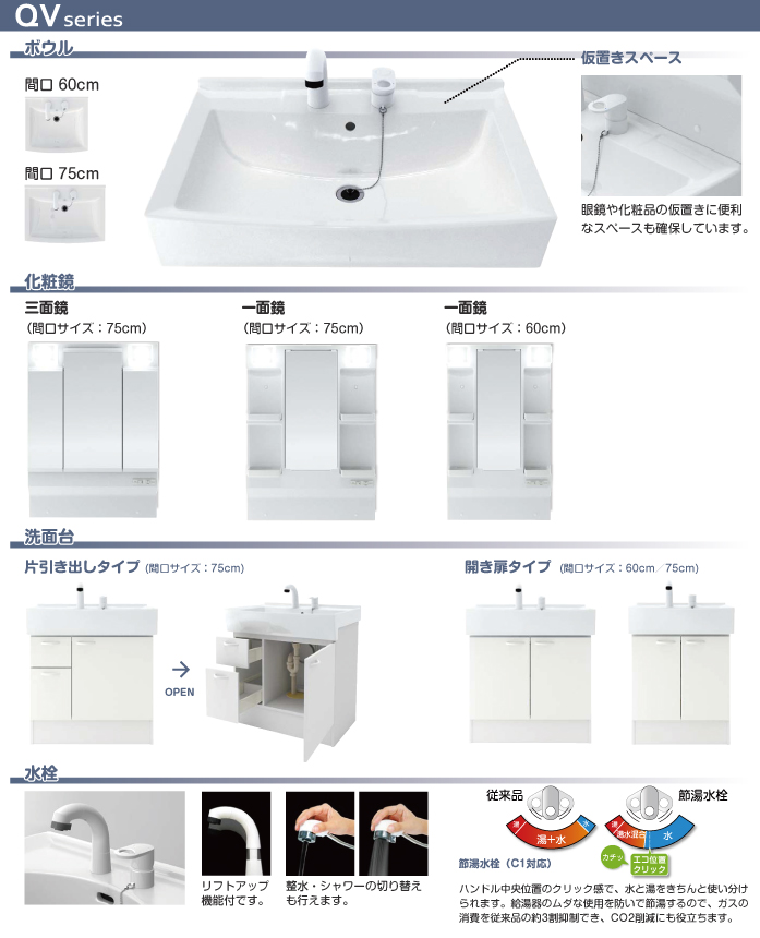ハウステック 洗面化粧台 QVシリーズ [QV series]